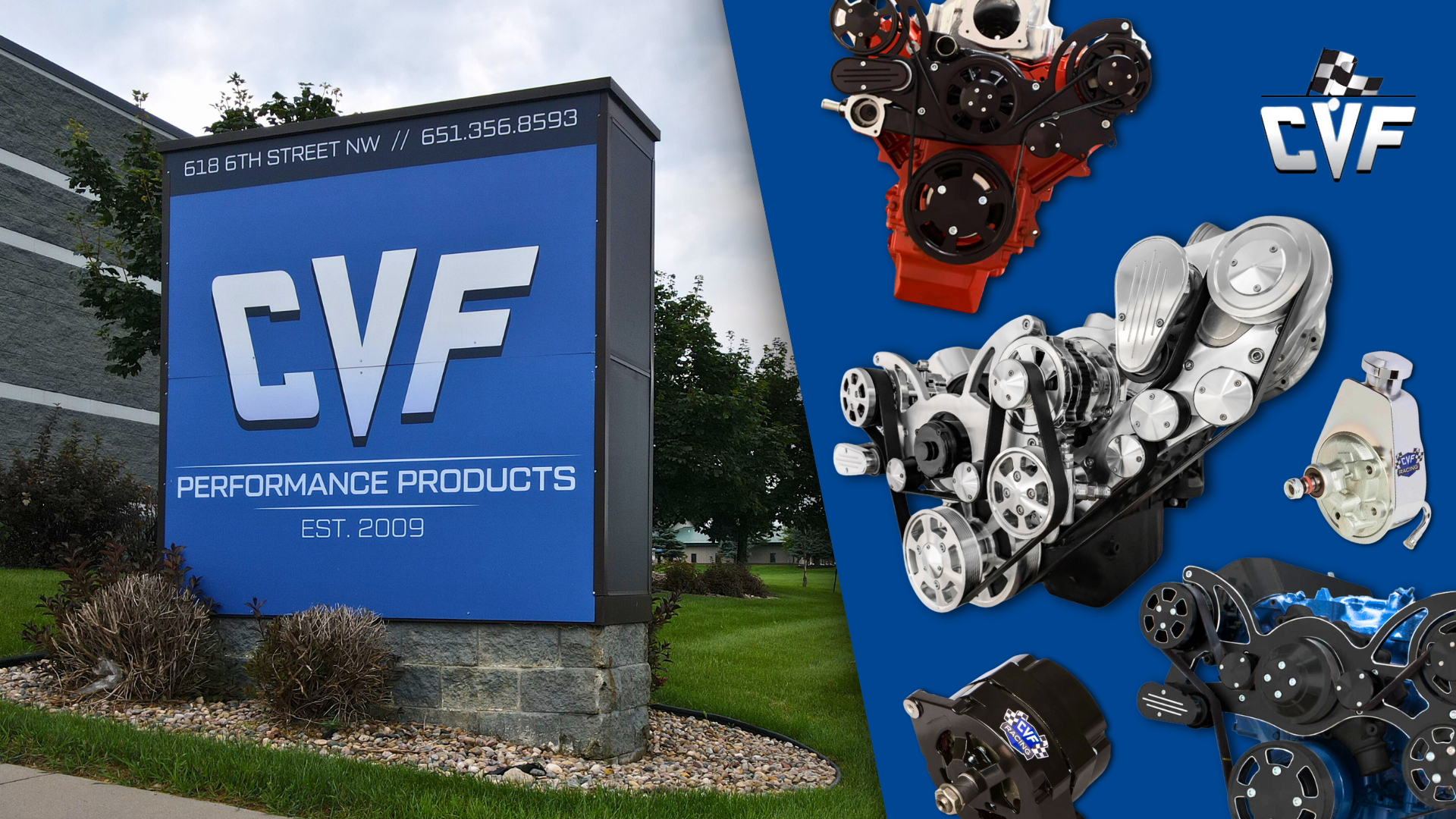 CVF Racing designs high-performance engine components like pulleys, brackets, and serpentine systems for American-made vehicles.