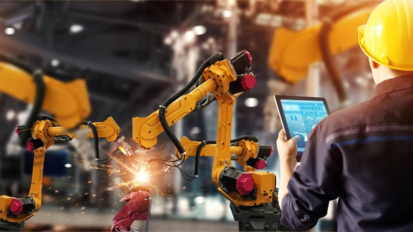 Multiple industrial robots under 1 operator leveraging advanced manufacturing technologies